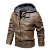 Removable Hooded Male PU Jacket