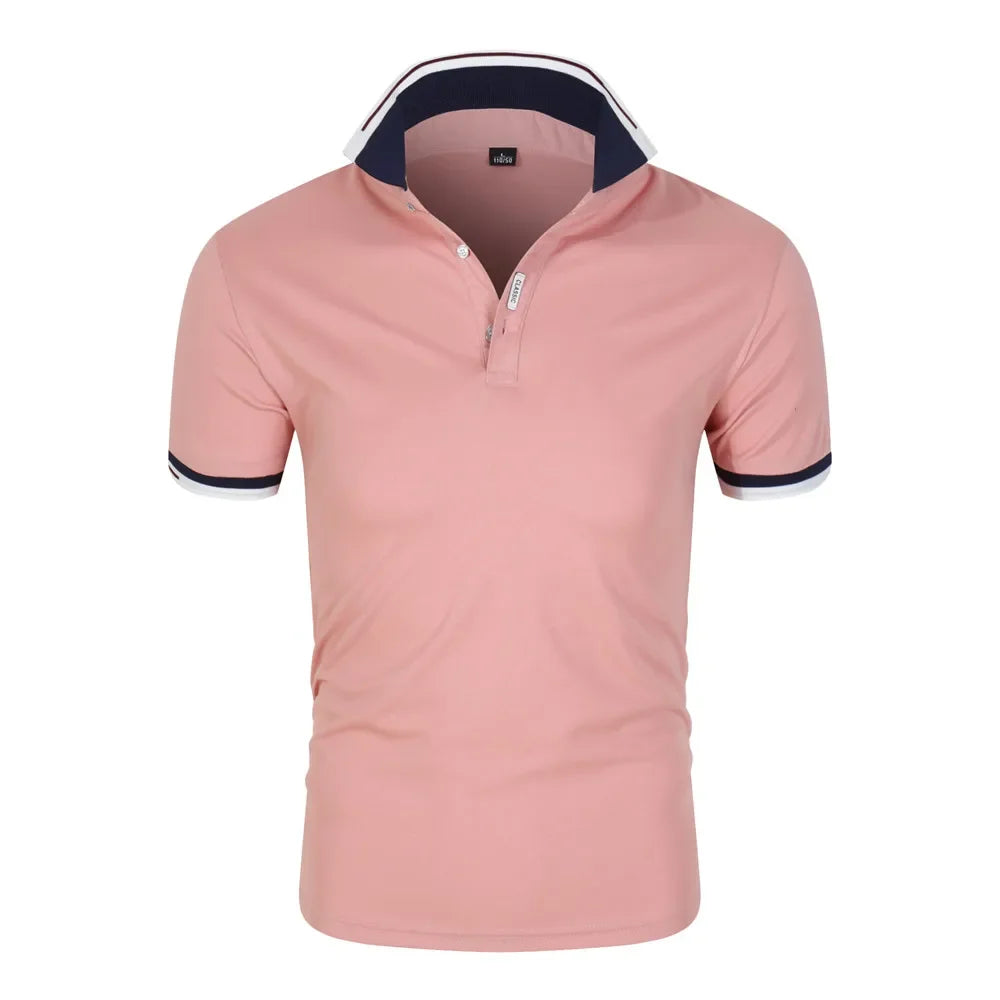 Casual Short-sleeved Polo Shirt Fashion Lapel T-shirt Breathable Men's Shirt Fashion Street Clothing