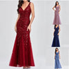 Elegant Fashionable V-neck Sequin Dress Socialite Stylegown Summer Cross-border Hot Selling Dress Sleeveless