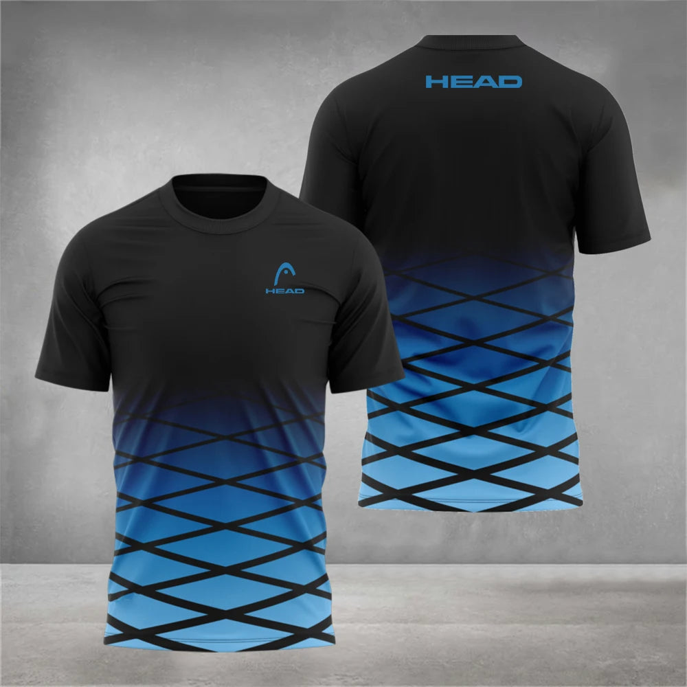 Fashion Badminton Training Clothing 3D Digital Printing Men's T Shirt Outdoor Tennis Sportswear Summer Loose Short Sleeve Tops