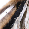 MAOMAOKONG NEW Women's winter coats fur coat Natural real raccoon fur collar jackets Rabbit lining parka Female X-Long