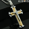 KISMIS 1PC Stainless Steel Cross Necklace Pendant Jewelry Catholic and Christian Jesus Amulet