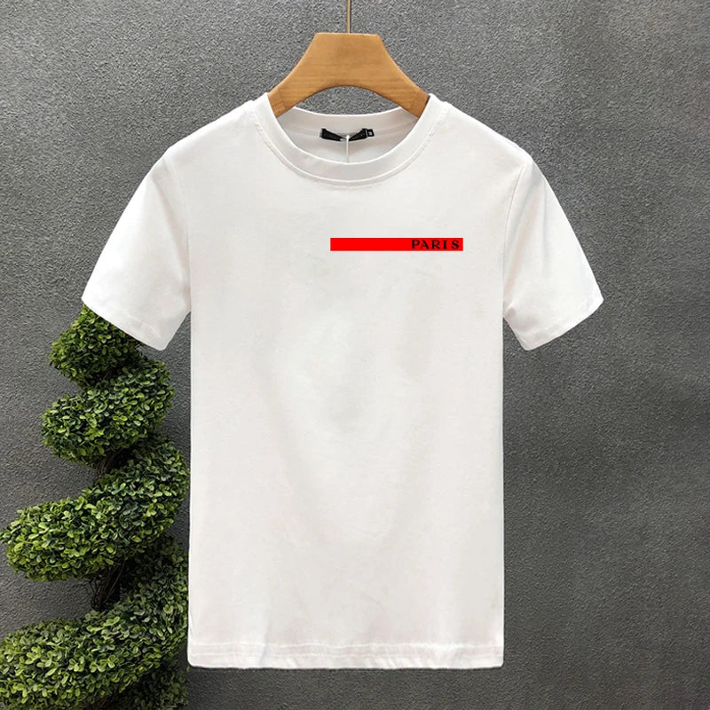 Luxury Brand Paris 100% Cotton High Quality Printing Couple Tees Summer Harajuku For Men/Women Short Sleeve T-shirt Asian Size