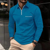 Men's Fashion POLO Shirt Autumn Long Sleeve Lapel Zipper Pocket Business Casual Shirt Golf T-shirt Pullover Street Wear XS-XL