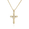 NEWBUY Gold Color Jesus Cross Pendant Stainless Steel Chain Necklace For Women Men Classic Design Christain Jewelry Gift