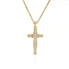 NEWBUY Gold Color Jesus Cross Pendant Stainless Steel Chain Necklace For Women Men Classic Design Christain Jewelry Gift