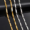 1 Piece 3mm Thickness Gold and Silver Color Military Bamboo Necklace Stainless Steel Chain for Men Women Jewelry