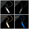 Simple Trendy Clavicle Chain Men Rectangle Bar Geometric Pendant Necklace Fashion Jewelry Decoration Accessories