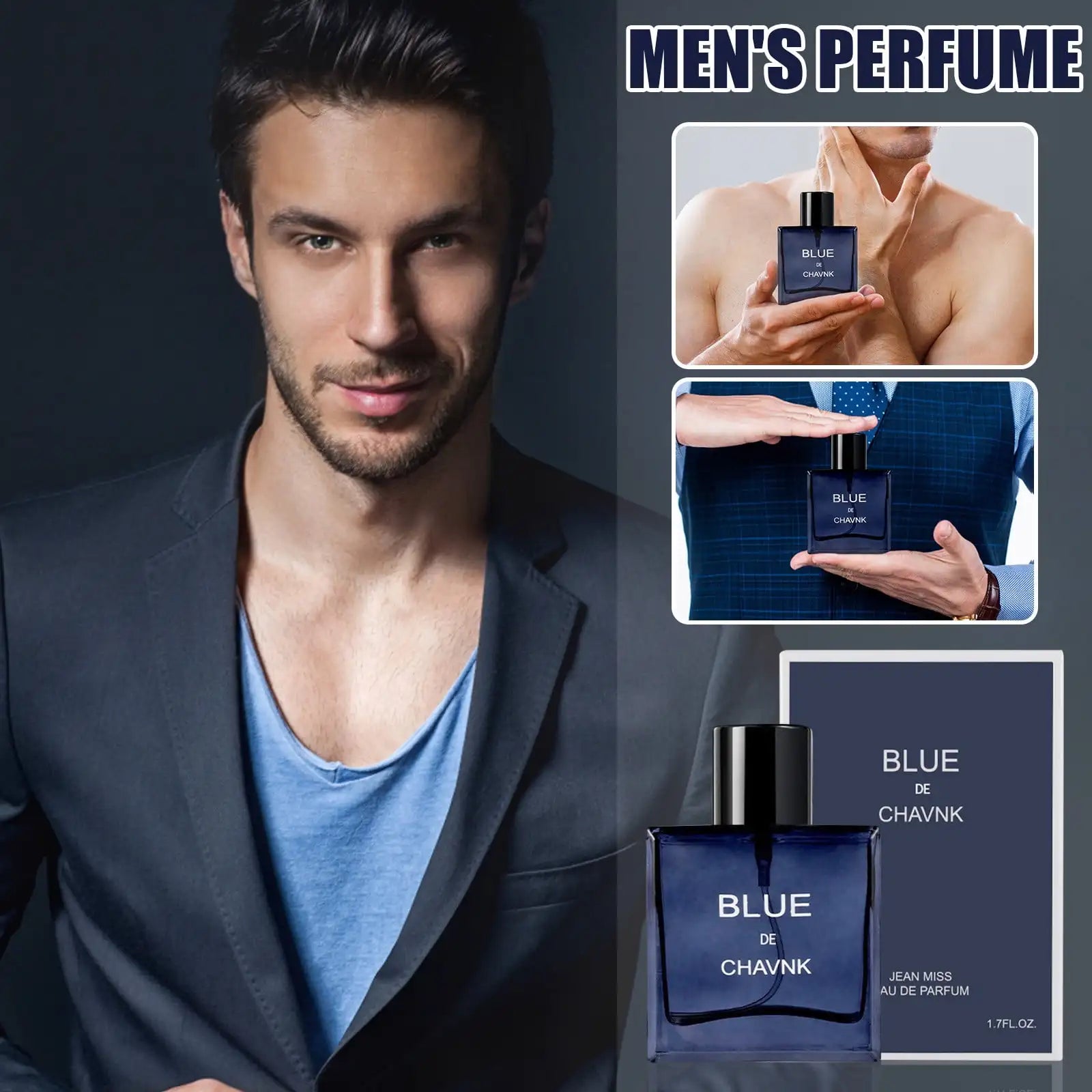 30ml Classic BLUE DE CHAVNK EAU DE PARFUM Pheromone Perfume Sky Blue HOMME SPORT Glamour Fragrance Body Spray for Men Gentlemen