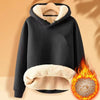 Plush Hooded Pullover For Women Fall And Winter Warm Hoodie Casual Solid Color Hoodies Round Neck Long Sleeves Female Fleece