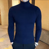 High Neck Solid Color Pullover Knitted