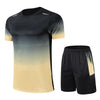 Fitness Clothes Ice Silk Quick Drying T-shirt Suit Men Short Sleeve Running Sportswear Shorts Tracksuit Gym Sports Training Sets