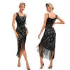 Sequin Dress 1920s Retro Tassel Peacock Pattern Dress Great Gatsby Cocktail Party Charleston Dance Dress Ball Long Evening Dress