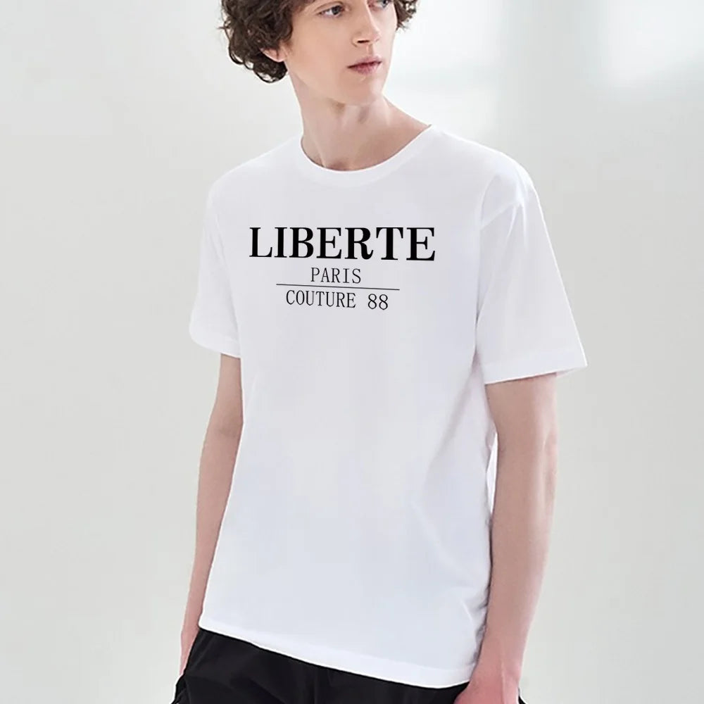 T-shirt for Men Harajuku Summer Clothes for Male Short Sleeve Tshirt Fashion Summer Top T-shirt Text Printed Hip Hop Streetwear