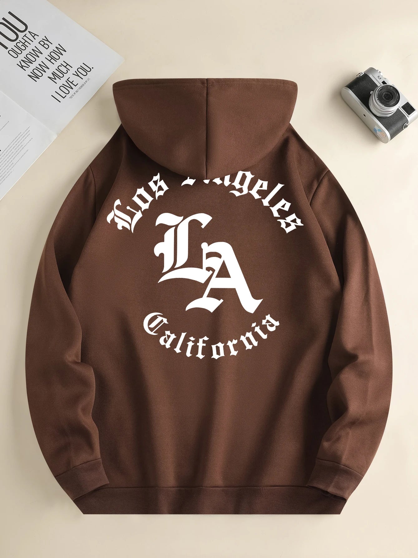 Men's new fashion hoodie, casual daily drawstring hooded sweatshirt, monogrammed, front kangaroo pocket, men's jacket