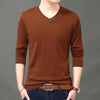 Spring Autumn V-neck Knitted Long Sleeve Male Clothes All-match Casual Men's Social Shirt  2023 Top Men T Shirt