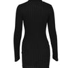 New Sexy Mini Dress For Women Autumn Black Solid Turtleneck Long Sleeves Sheath Dress Club Elegant Bodycon Party Dresses Female