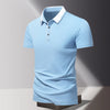 Summer men's POLO shirt, ice silk quick drying short sleeved pure cotton T-shirt, solid color business lapel half sleeved top