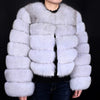 Maomaokong Real Fur Jacket  Women Winter Short Natural real Fox Fur Lady Zipper Fur Coat Female Warm Jacket  with Collar