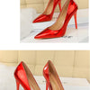 Women High Heels Blue Green Valentine Pumps Luxury Glossy Stiletto Wedding Bridal Nightclub Fashion Simple Solid Color 1829-2