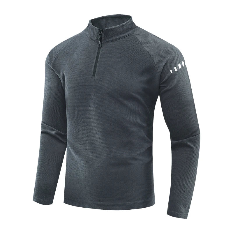 Karentea Running Long Sleeve T-shirt Reflective Men Sportswear Breathable Black Coat Gym Jogging Male Fitness Spring Clothing