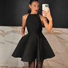 BKQU Elegant Backless Pleated Mini Dress Women Party Nightclub Outfits Sexy Lace Up Halter A-line Short Dresses Sweet Robe