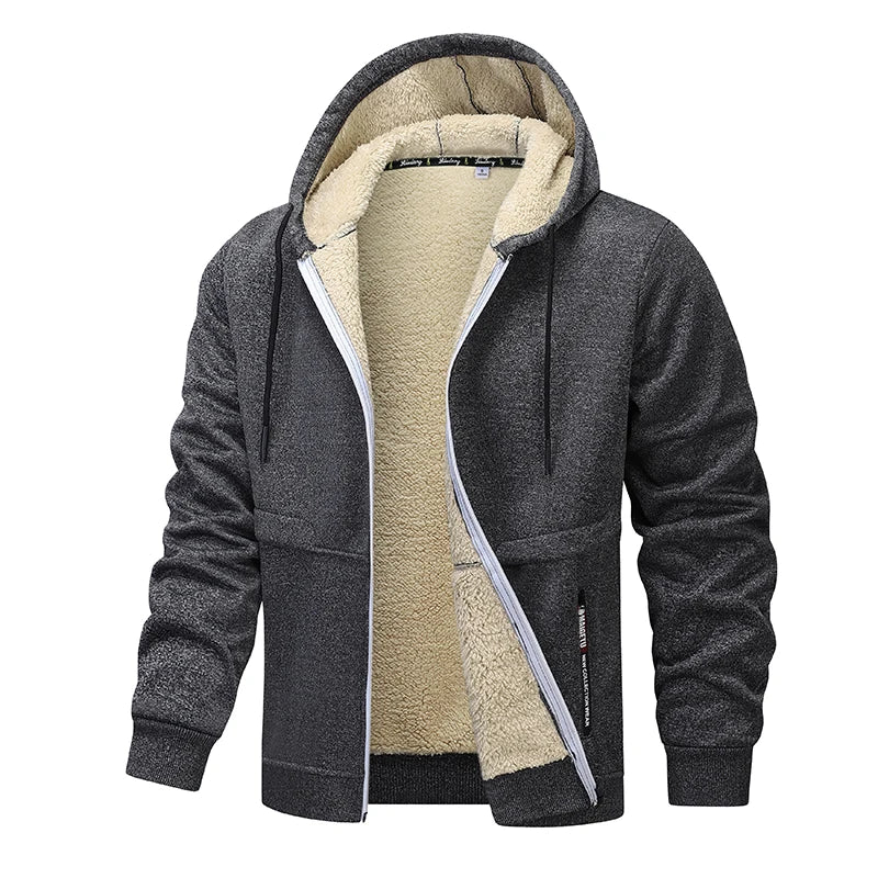 TINGHUO Sweater men hooded cardigan hooded hoodies men's Fleece Zipper coats Men autumn winter 2024 new