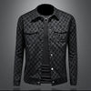 Minglu Spring Autumn Men's Jackets Luxury Letter Flocking Printed Single Breasted Black Male Outerwear Fashion Man Coats 5XL