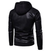 TRAF Top Leather Jacket Men's Leather Autumn And Winter Plus Cashmere Korean Version Of Casual Trend Hooded Biker Work Jacket