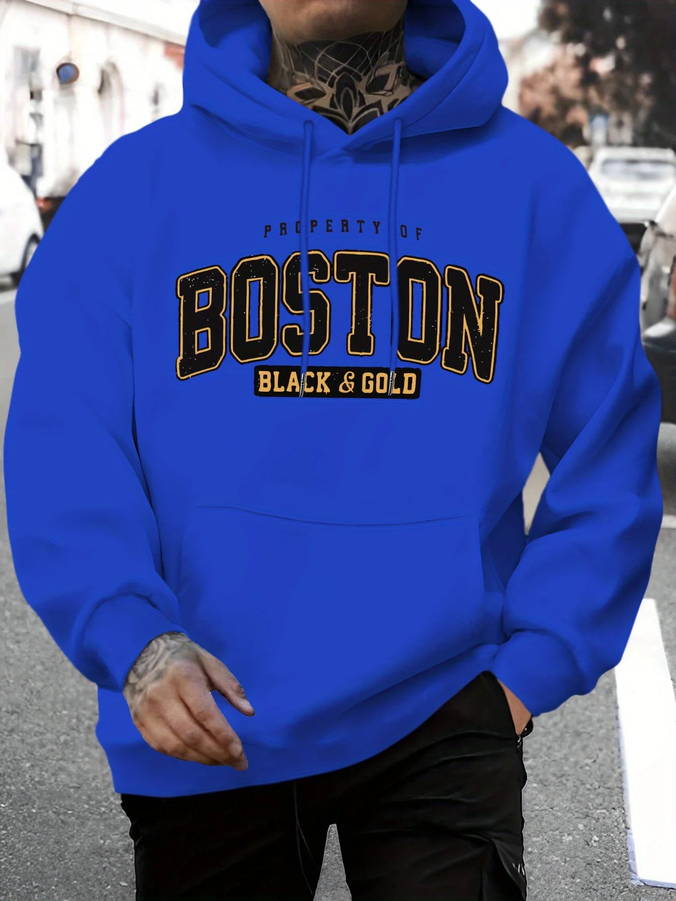 Autumn/Winter Boston Hoodie Design Men's Street Style Sportswear Autumn Casual Hoodie Fashion Round Neck Hoodie