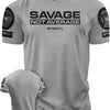 Men's T-shirt Street Sports Fitness Barbarian Alphabet Print Daily Short Sleeve T-shirt Trend Men's Clothing Gray T-shirt