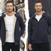 TACVASEN Men's Fleece Lined Sherpa Jacket Soft Warm Full Zip Up Windproof Hoodie Jacket Casual Heavy Thermal Coats