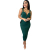 European V Neck Strap Solid Bodycon Dress Summer Casual Female Party Sexy Dresses Vestidos