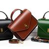 Genuine Leather Women luxury bag high quality Simple vintage Fashion Postman handbags ladies shoulder green small bag