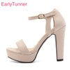 Brand New Hot Sexy Green Beige Women Platform Sandals Super Heels Black Lady Party Nude Shoes BKS35 Plus Big Small Size 10 31 43