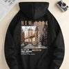 Men's spring and autumn fashion street scene printed casual hoodie new loose and versatile daily sweatshirt long sleeve S-3XL