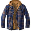 Mens Long Sleeve Winter Hooded Coats Fleece Lined Flannel Plaid Shirts Jacket Button Down Sherpa Jackets with Hood