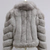 FURHYCFOX Hot sales Fashion New Women's Winter Warm Natural Fur Jackets Lady Luxry Crop Coat Turn-down Collar Fox Fur Coats