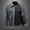 Minglu Faux Leather Grey Men's Jackets Luxury Spring Autumn Solid Color Single Breasted Male Overcoats Motorcycle Man Coats 4XL