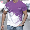 Casual Men's T-Shirt Gradient Printed Short Sleeve T-Shirt For Men 3d Text Pattern Tees Top Fashion Street Design Men's Clothing