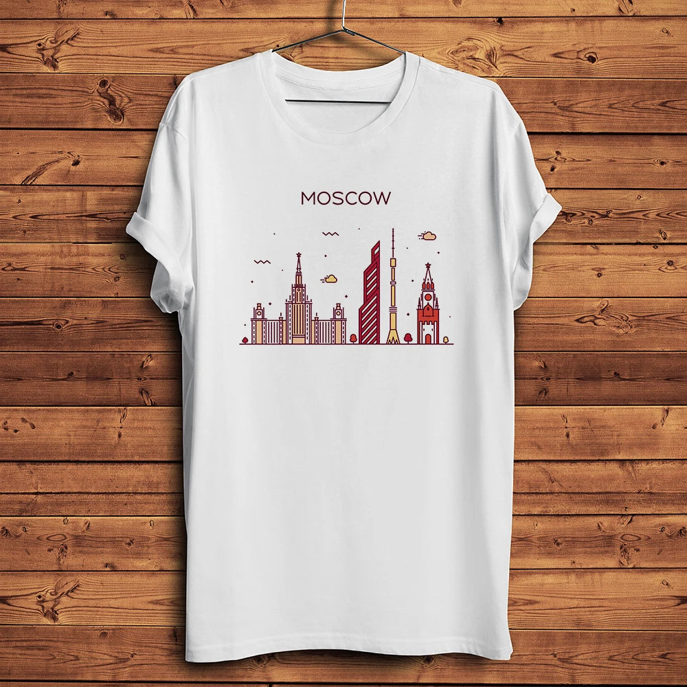 Europe city London Moscow Berlin Paris roma barcelona landmark Funny T Shirt Men Women Casual Tee Homme Unisex Tshirt No-sticker