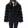 Maomaokong Real Fur Jacket  Women Winter Short Natural real Fox Fur Lady Zipper Fur Coat Female Warm Jacket  with Collar