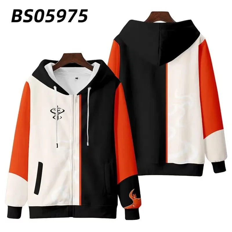 Hot Game Genshin Impact Kaedehara Kazuha Cosplay Costume 3D Print Zip Up Women/Men Hoodie Sweatshirt Casual Tracksuit Outerwear