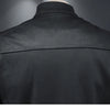 Minglu Faux Leather Stand Collar Men's Jackets Luxury Long Sleeve Solid Color Casual Male Coats Spring Autumn Man Overcoat 4XL