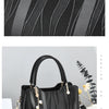 Fashion Stripes Handbags, Women's PU Leather Crossbody Bag, Top Handle Satchel Purse