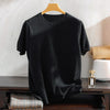 Superfine Merino Cashmere T Shirt Men's Knitted O-neck Breathable Thin Cashmer Short Sleeve Tee Solid Color Tops Tee