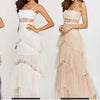 Elegant Mesh Tulle Wedding Party Dress for Women Strapless Off Shoulder High Waist Evening Gowns Formal Occasion Prom Dresses