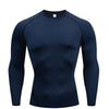 Compression Long Sleeve Shirt Black Fitness T-shirt Men's Muscle Quick drying Gym Sportswear Sun protection Sports Base layer