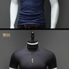 Fashion Men's Summer Korean Style Plus Size Harajuku T-Shirt Short Sleeve High Neck Turtleneck Slim Fit Luxury Clothing Male