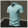 POLO shirt men's summer fashion ice silk quick drying short sleeved T-shirt solid color loose business collar pure cotton top